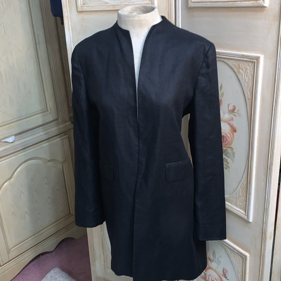 Ralph Lauren black linen, knee-high jacket - Picture 5 of 16